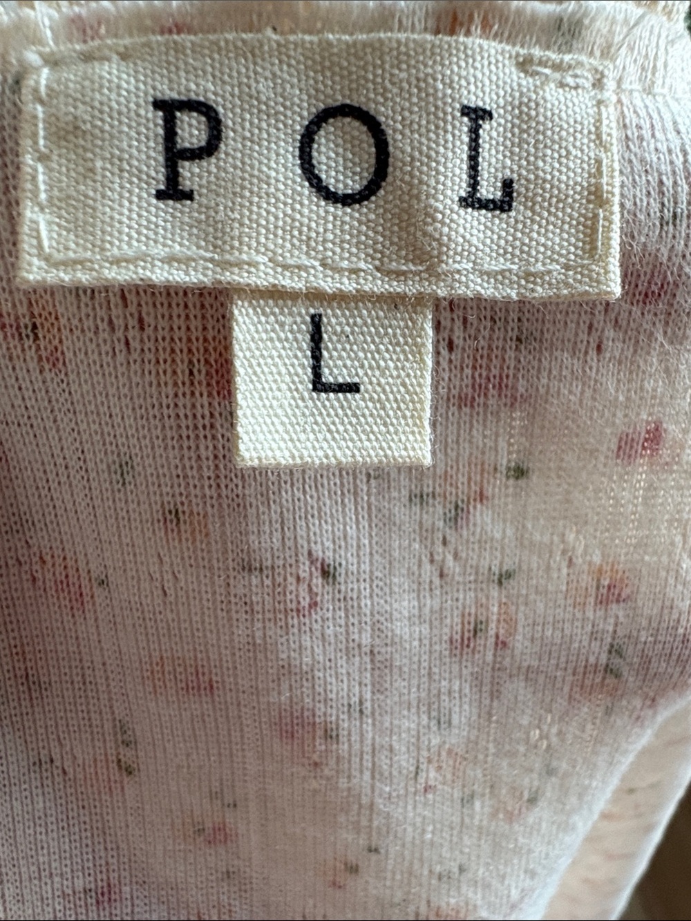 POL Cream Floral Ribbed Button-Front Tank - Picture 4 of 4